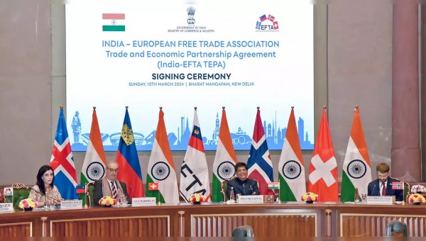 Ấn Độ và EFTA ký thỏa thuận thương mại tự do trị giá 100 tỷ USD