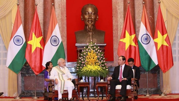 Chủ tịch nước Trần Đại Quang tiếp Thủ tướng Ấn Độ Narendra Modi