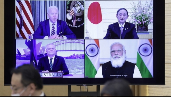 Thủ tướng Ấn Độ Narendra Modi tham gia họp trực tuyến của lãnh đạo nhóm Bộ Tứ