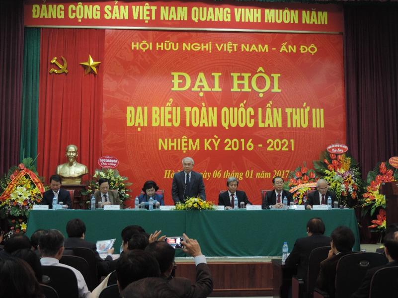 Đại hội đại biểu toàn quốc lần thứ III Hội Hữu nghị Việt Nam - Ấn Độ nhiệm kỳ 2016-2021